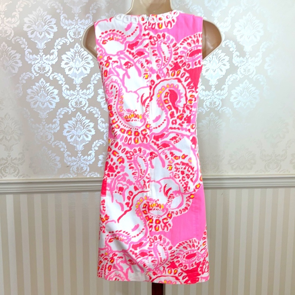 Lilly Pulitzer Pink and White Printed Sheath Dress - Picture 7 of 7
